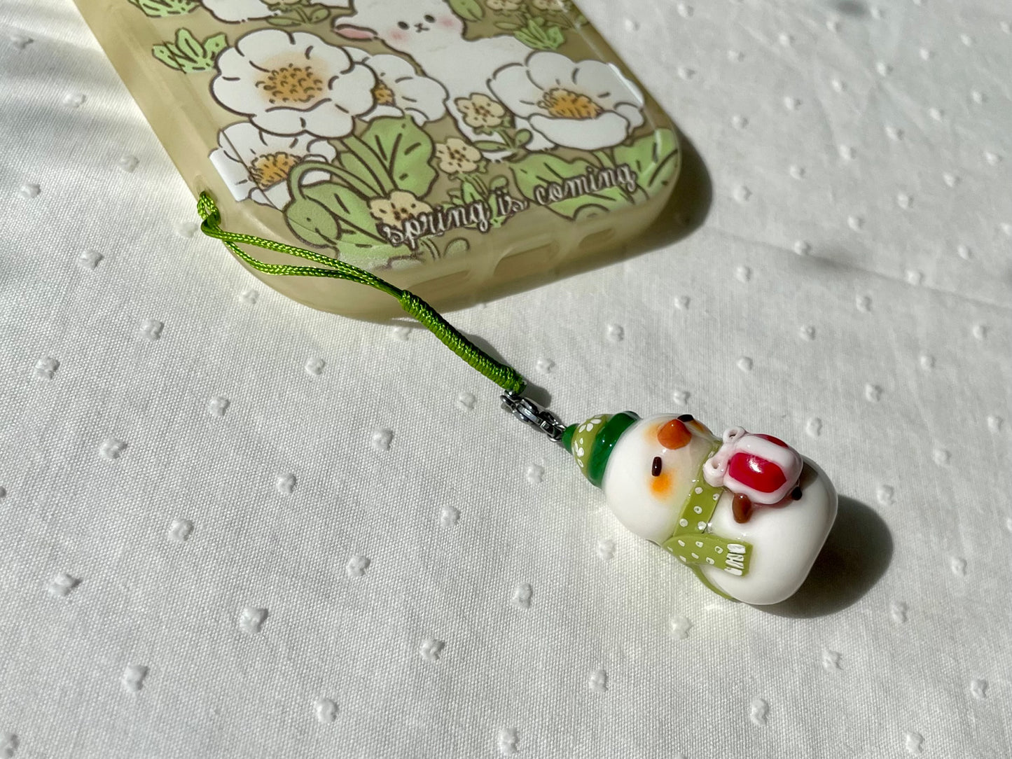 Green Snowman Charm