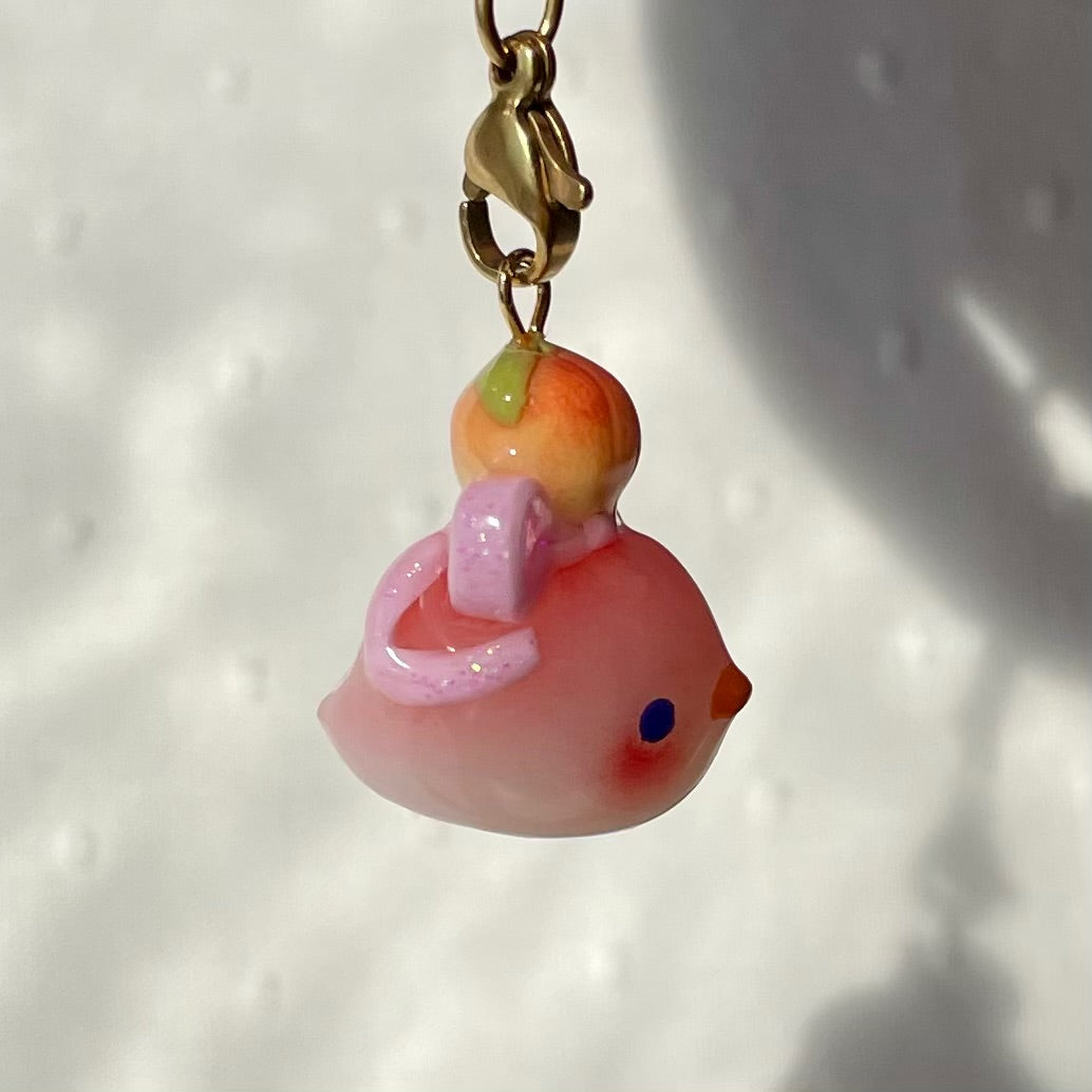 Coquette Peach Bird Charm