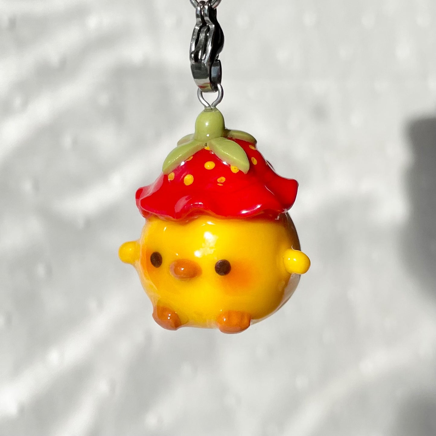 Strawberry Hat Duck Charm