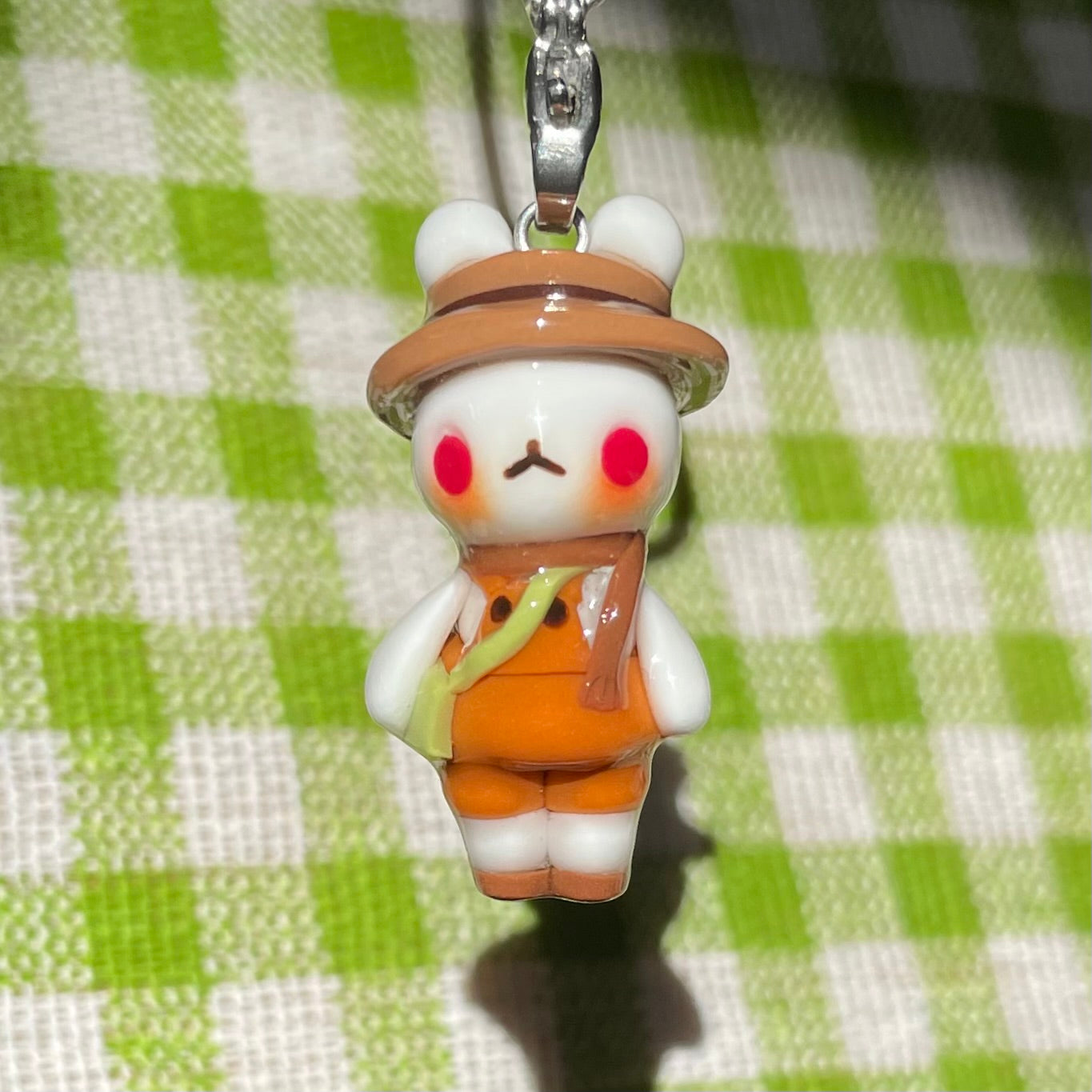 Orange Overall Bunny Charm