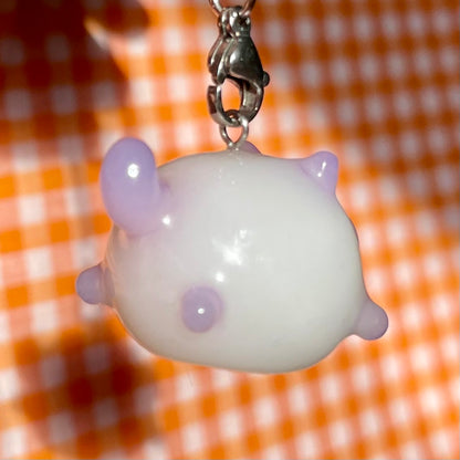 Purple Ghost Cat Charm