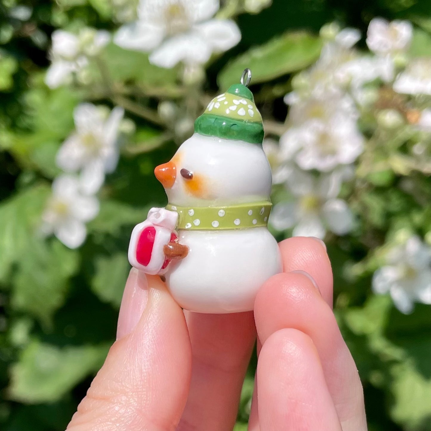 Green Snowman Charm