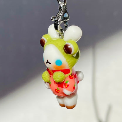 Winter Strawberry Frog Bunny Charm