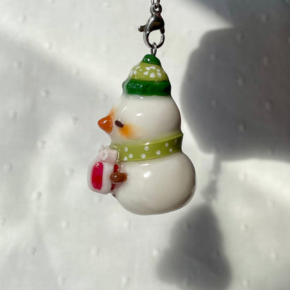 Green Snowman Charm