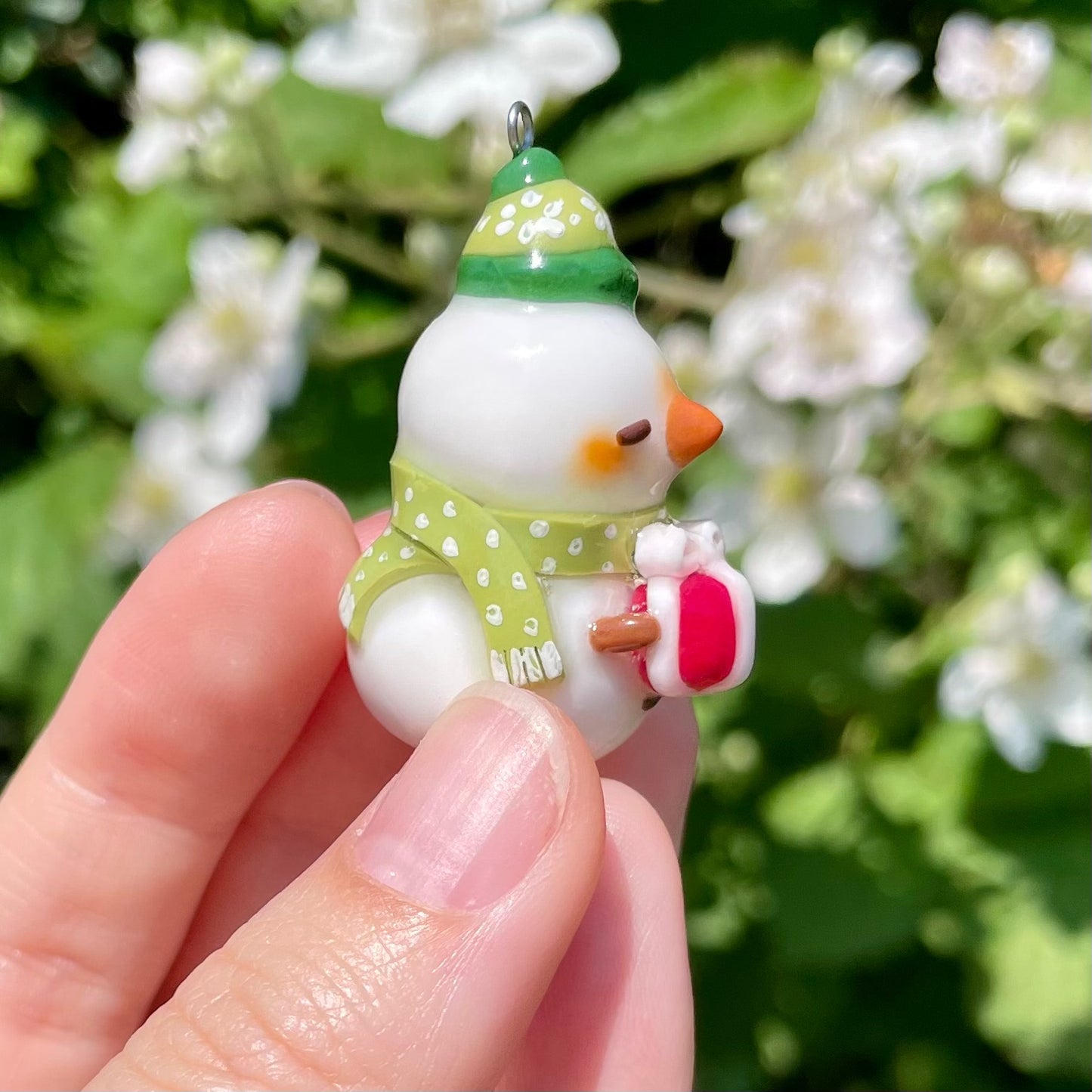 Green Snowman Charm