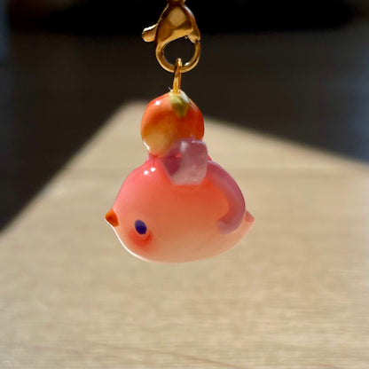 Coquette Peach Bird Charm