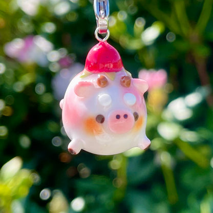 Pink Strawberry Cow Charm