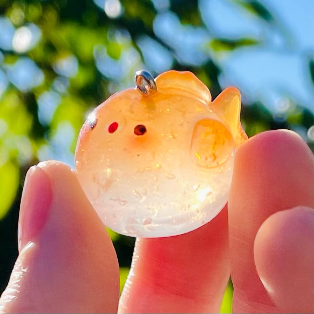 Clear Orange Goldfish Charm