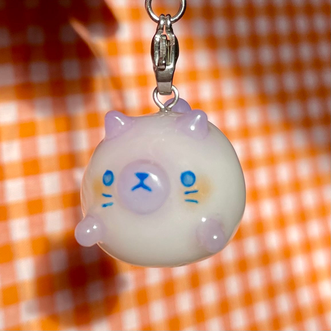 Purple Ghost Cat Charm