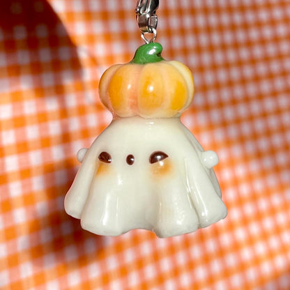 Pumpkin Ghost Charm