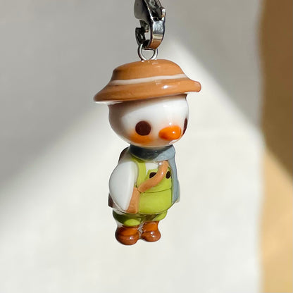 Green Overall Duck Charm