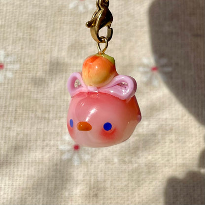 Coquette Peach Bird Charm