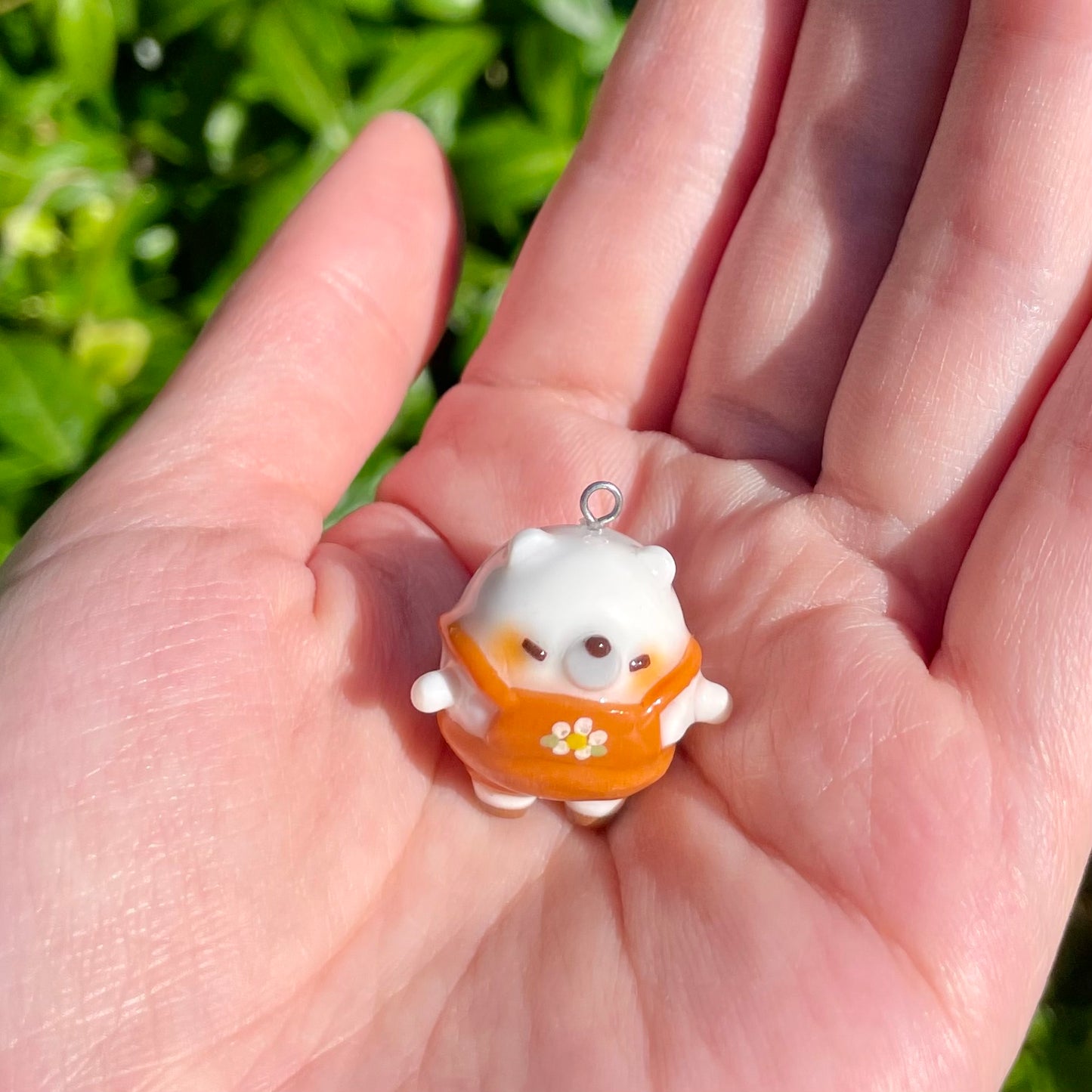 Chubby Ice Bear Orange Overall Charm