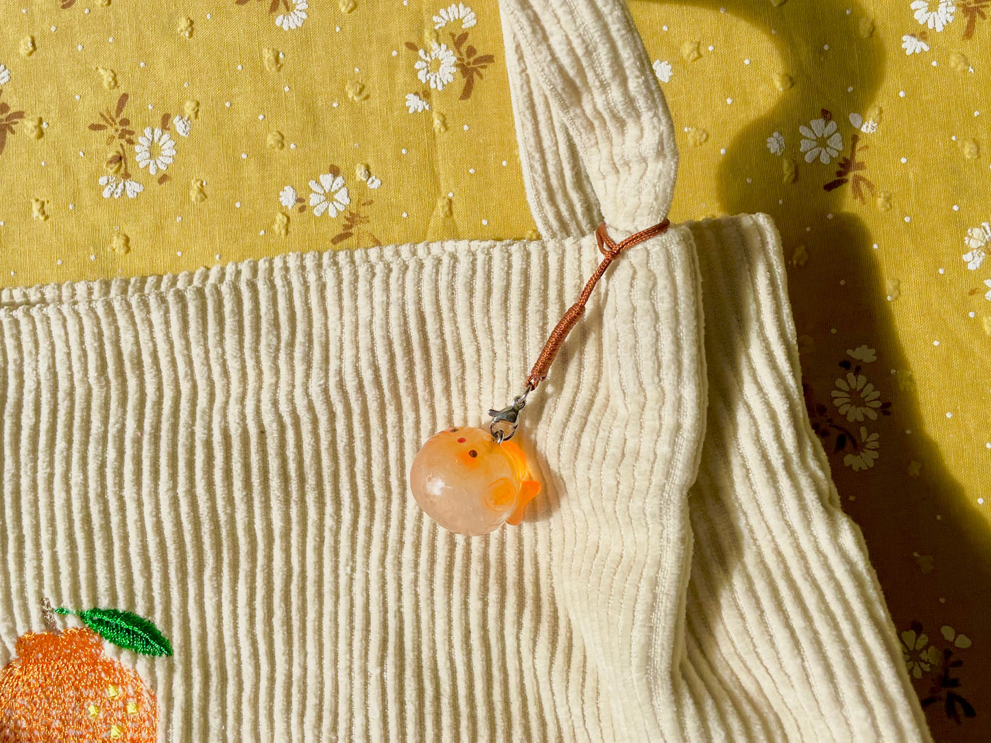 Clear Orange Goldfish Charm