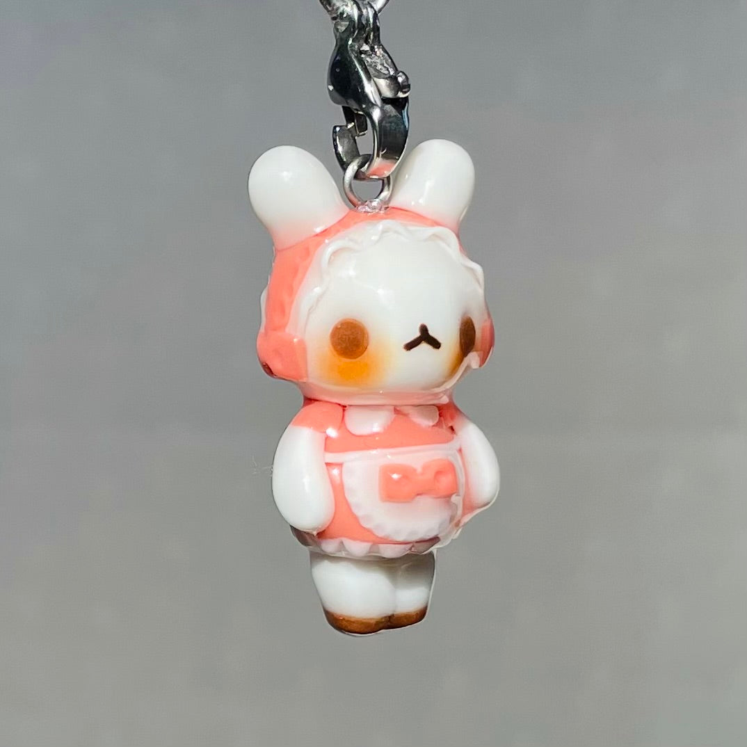 Pink Bunny Maid Charm