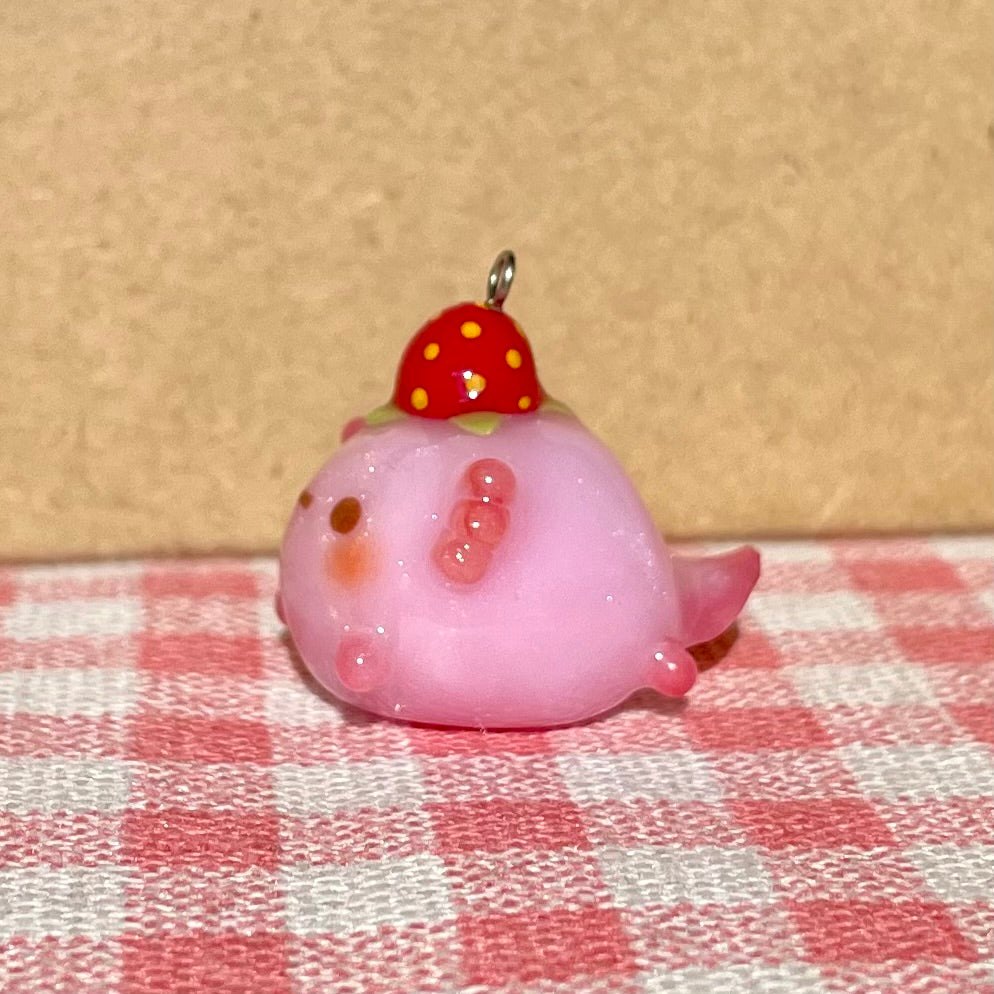 Chunky Strawberry Axolotl Charm