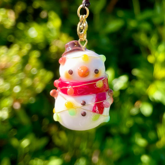 Snowman Wrapped in Light Charm