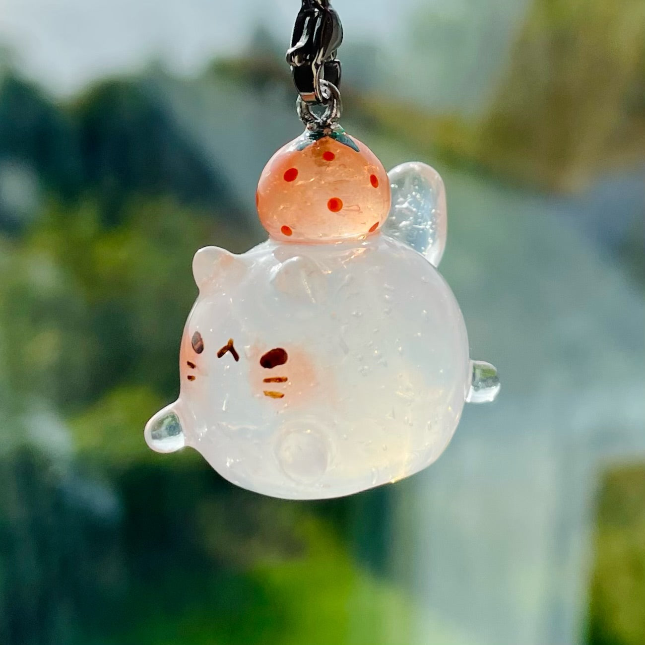 Clear Orange Cat Charm