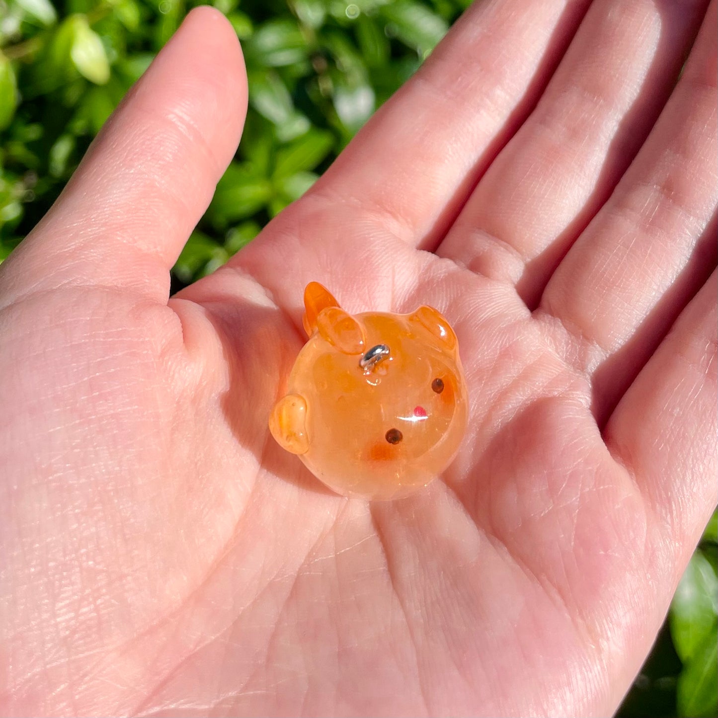 Clear Orange Goldfish Charm