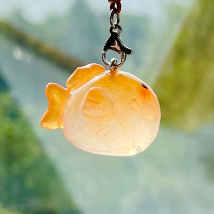 Clear Orange Goldfish Charm