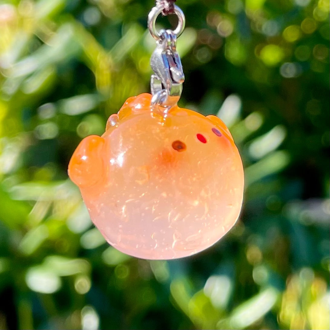 Clear Orange Goldfish Charm