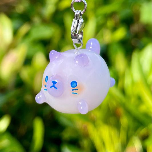 Purple Ghost Cat Charm