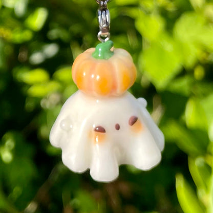 Pumpkin Ghost Charm