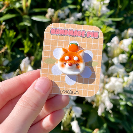 Shiba Inu Orange Pin