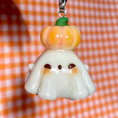 Pumpkin Ghost Charm