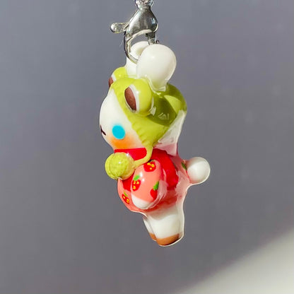 Winter Strawberry Frog Bunny Charm