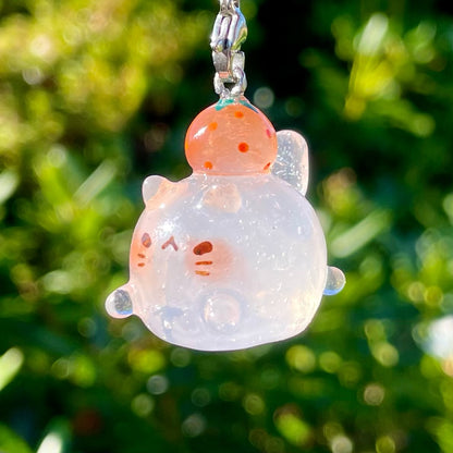 Clear Orange Cat Charm