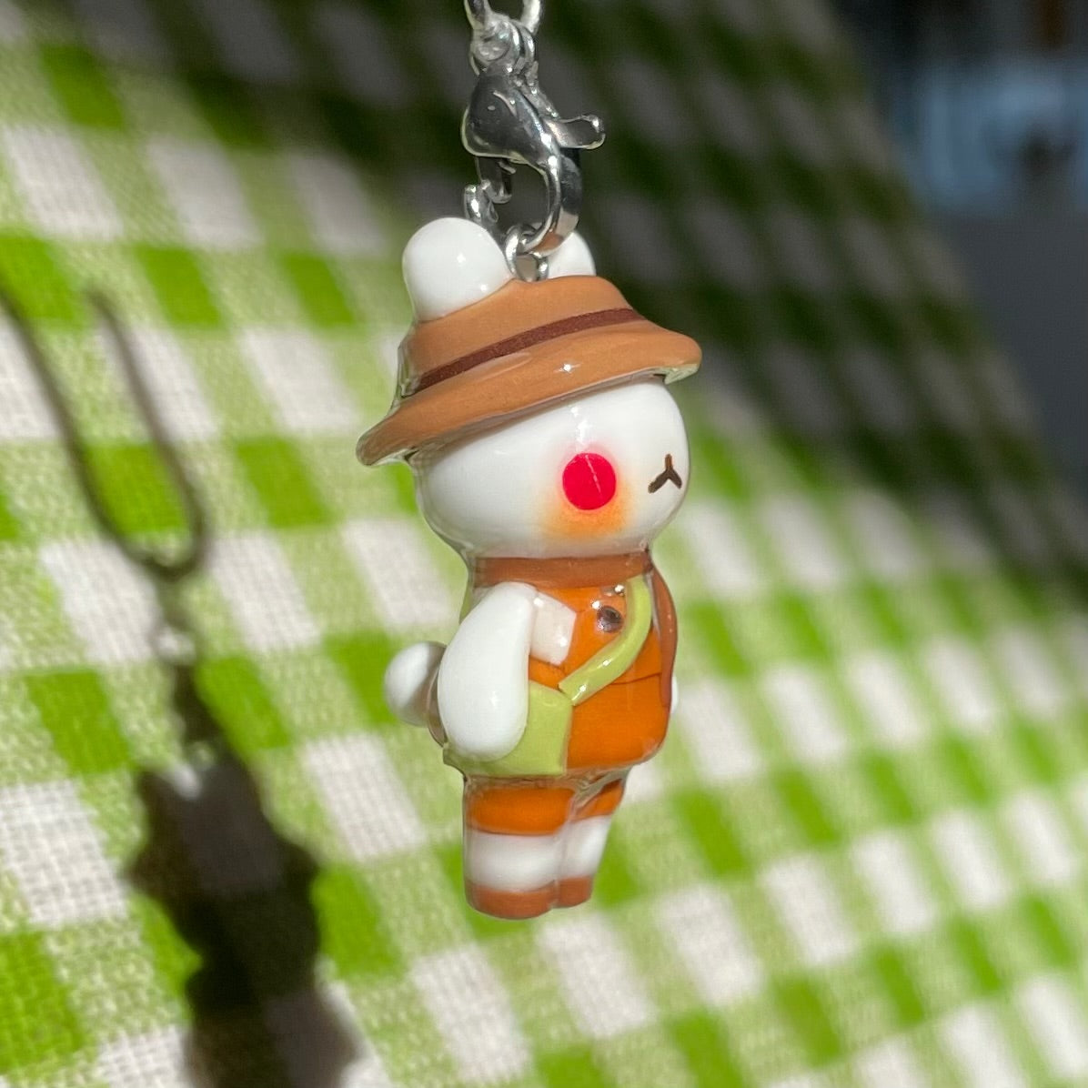 Orange Overall Bunny Charm