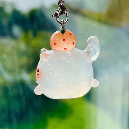 Clear Orange Cat Charm