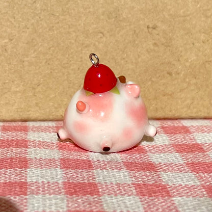 Pink Strawberry Cow Charm