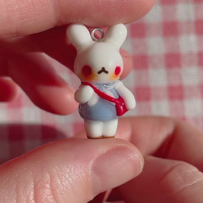 School Uniform Bunny Charm