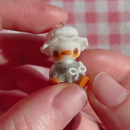 Baby Duck In Grey Dress Charm