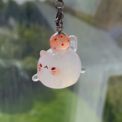 Clear Orange Cat Charm