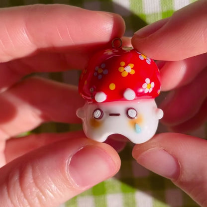 Flower Mushroom Charm