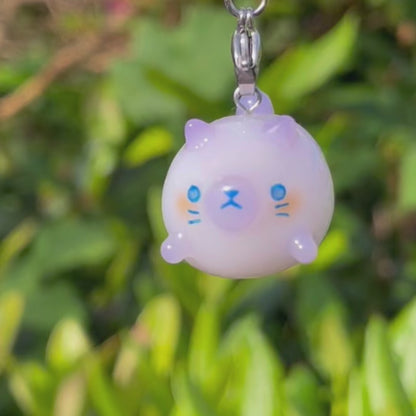 Purple Ghost Cat Charm