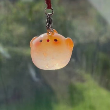 Clear Orange Goldfish Charm